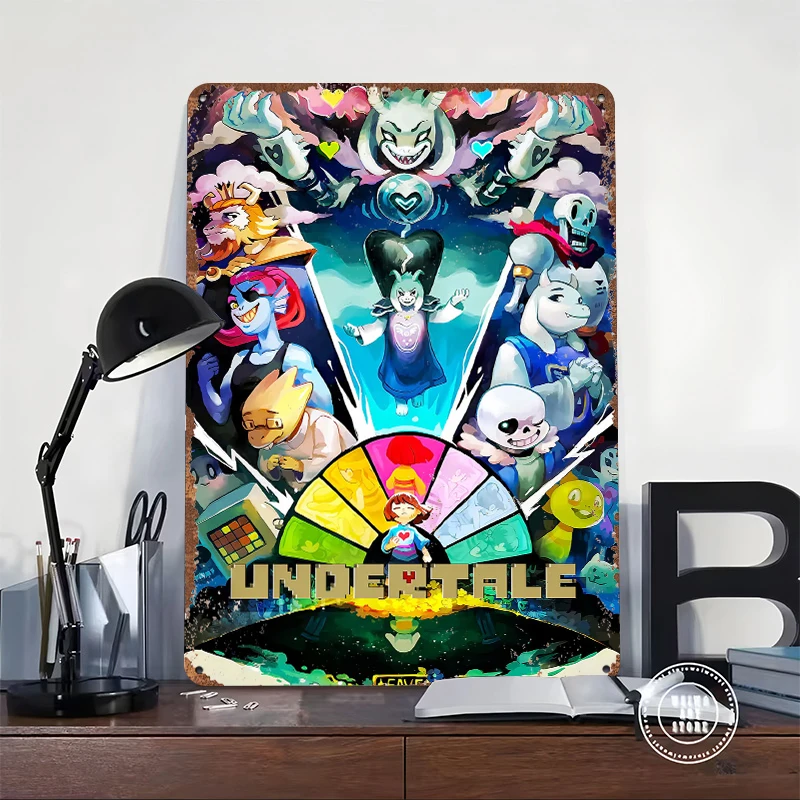 Undertale Metal Poster Customized Wall Art Retro Vintage Tinplate Signs for Decor Room Decoration Cozy House Garage Accessories