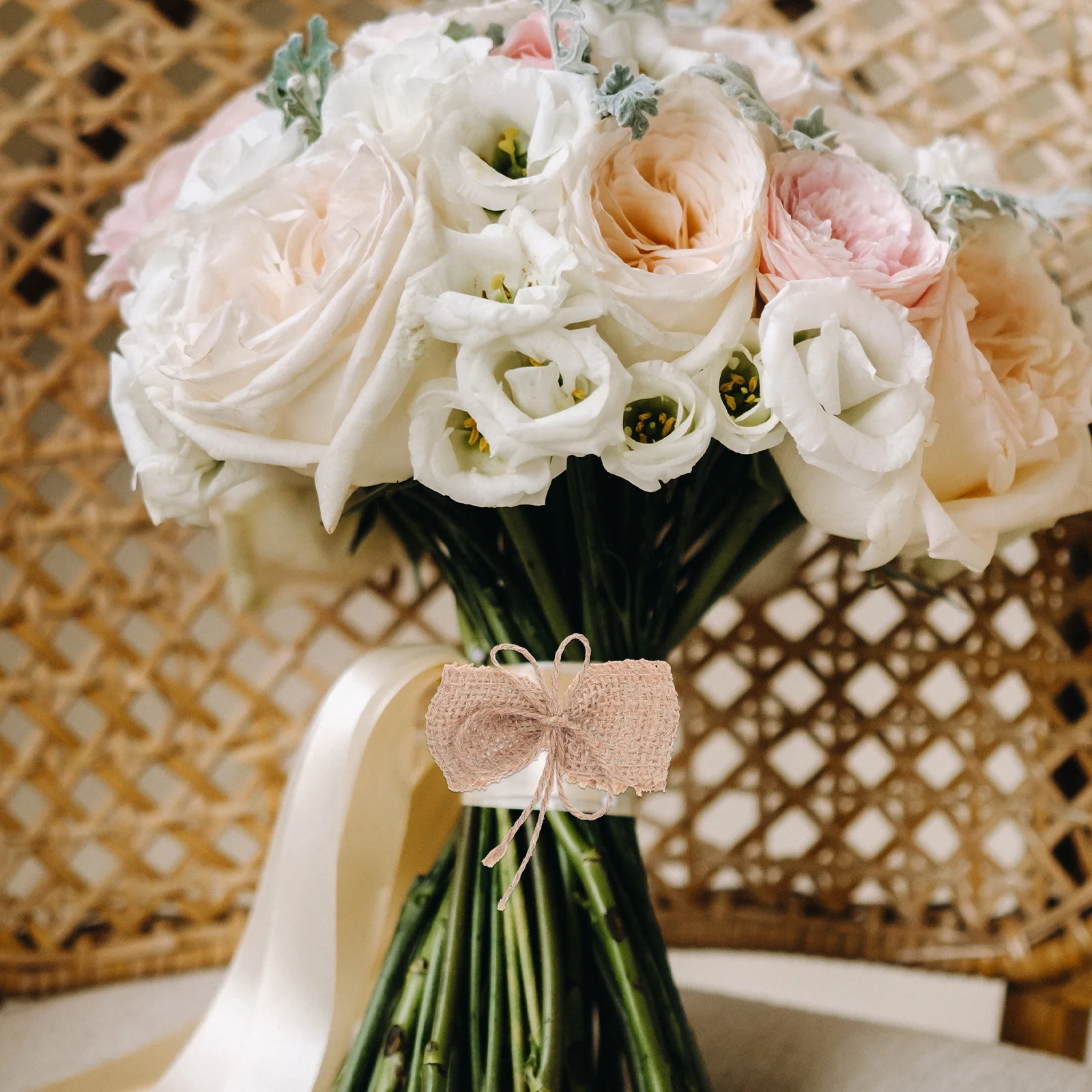 

10pcs Butterfly Decor Burlap Bowknot Handmade Festival Ornament For Wedding Party Diy Craft Decoration Accessory