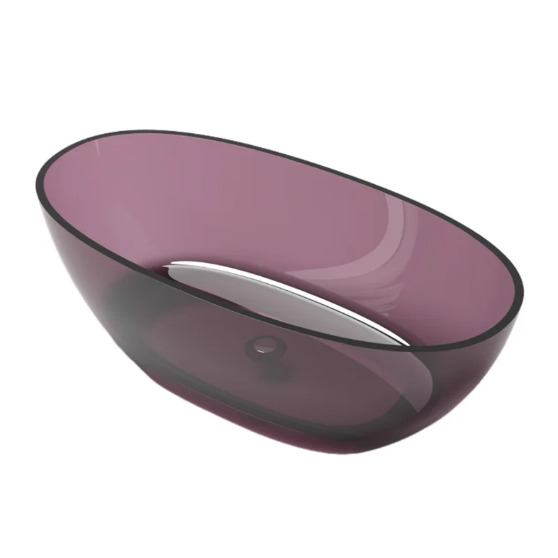 

Goose egg bathtub Free-standing color transparent resin Internet celebrity hotel