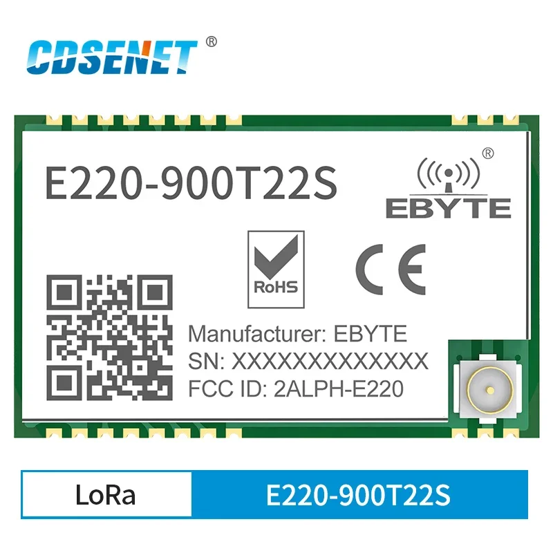 LLCC68 LoRa Wireless UART Module 22dBm Broadcast Transmission Transmitter Receiver FSK UART Interface IPEX E220-900T22S