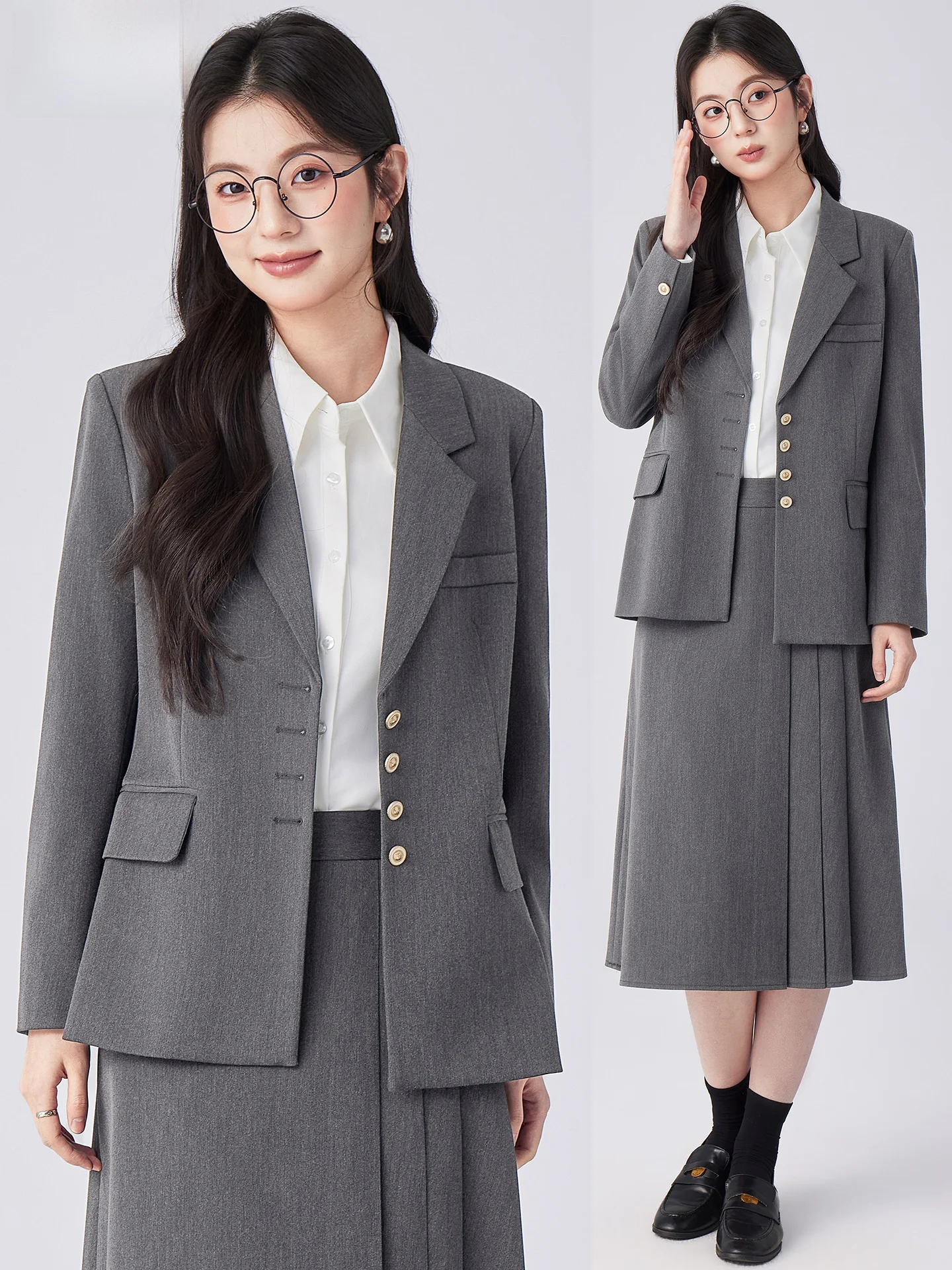 Traje de falda de estilo occidental de alta gama para mujer, nuevo modelo de primavera, ideal para entrevistas de estudiantes, talla pequeña.