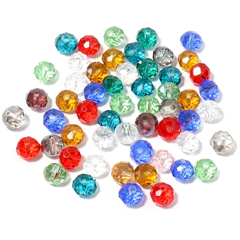 Apx 70-140pcs/Lot 4 6 8mm Rondelle Austria Faceted Glass Beads Crystal Beads Loose Spacer Beads For Jewelry Making DIY Bracelet