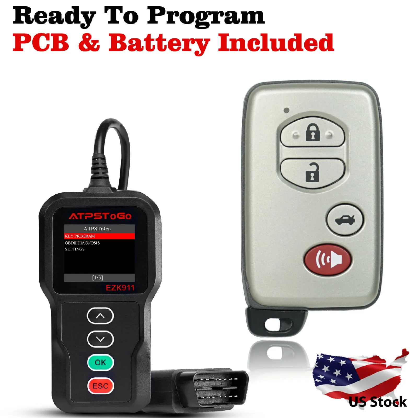 

New Replacement Remote Key fob and Programmer for 2007 2008 2009 2010 2011 TOYOTA CAMRY AVALON programming HYQ14AAB