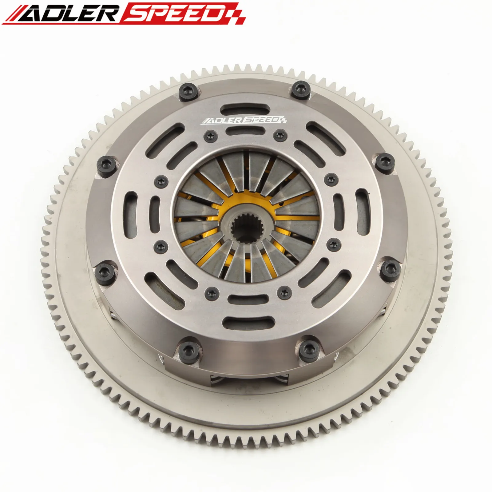 ADLERSPEED Sprung Clutch Twin Disc Kit For 1989-92 Mitsubishi Eclispe GS-T / Eagle Talon TSi Turbo 2.0L FWD 6-Blot