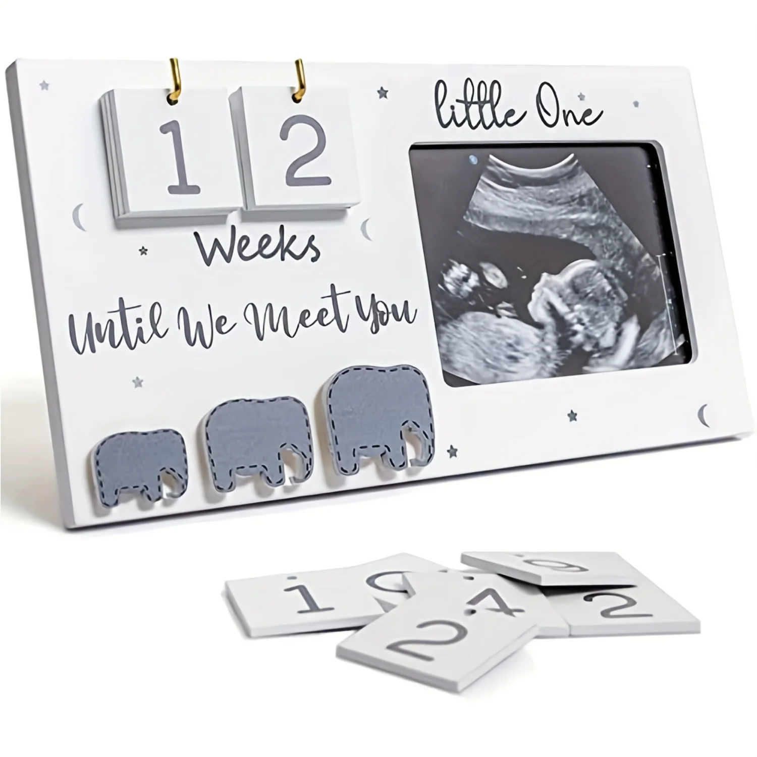 Countdown Ultrasonic Baby Announcement Photo Frame, Living Room Bedroom Desktop Ornament Decoration, New Mom Memorial Gift