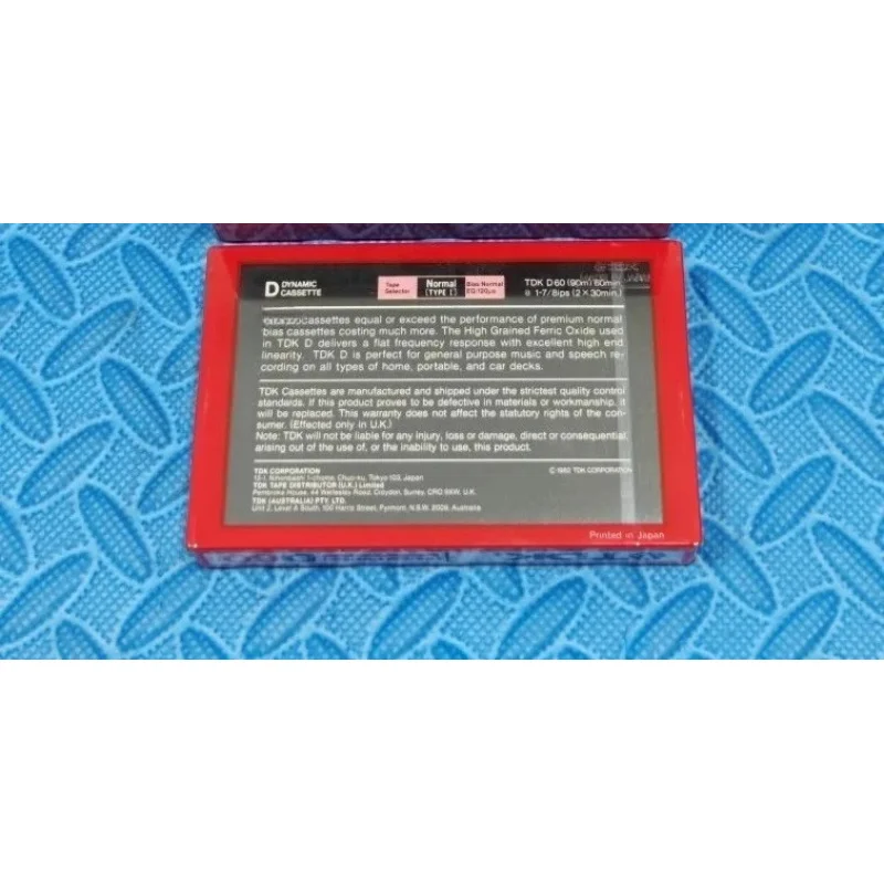 for TDK D60 82 Edition Japan Made Type 1 Brand New Unopened Blank Recording Cassette Tape (Single Tape Price)
