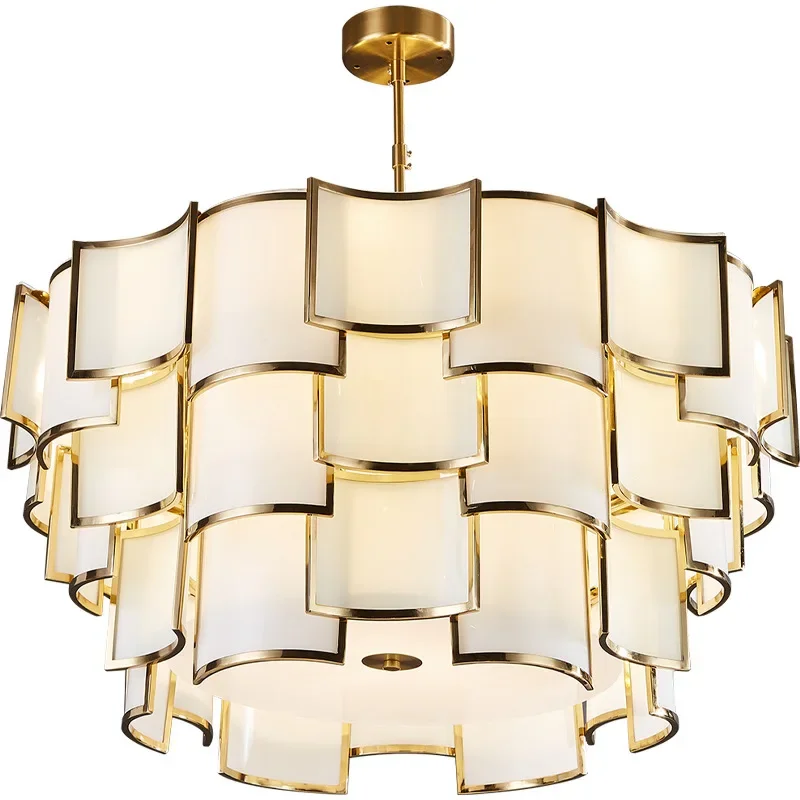 Vintage Glass Pendant Lamps Home Villa Loft Pendant Lights Fixture Large Big Project Chandelier Lustre Lamparas Luminaries