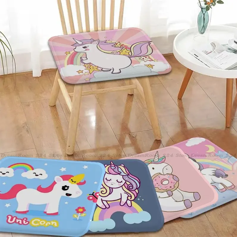 

Cartoon Unicorn Cushion Mat Creative Fabric Cushion Non-slip Living Room Sofa Decor Students Stool Tatami Office Chair Mat Pad