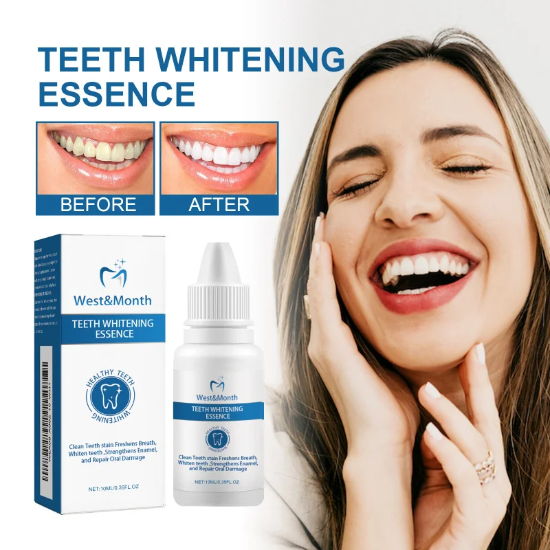 Teeth Whitening Serum Stain Removal Enamel Strengthening Oral Care Freshen Breath Gentle Formula Non-Damaging Tooth Brightener