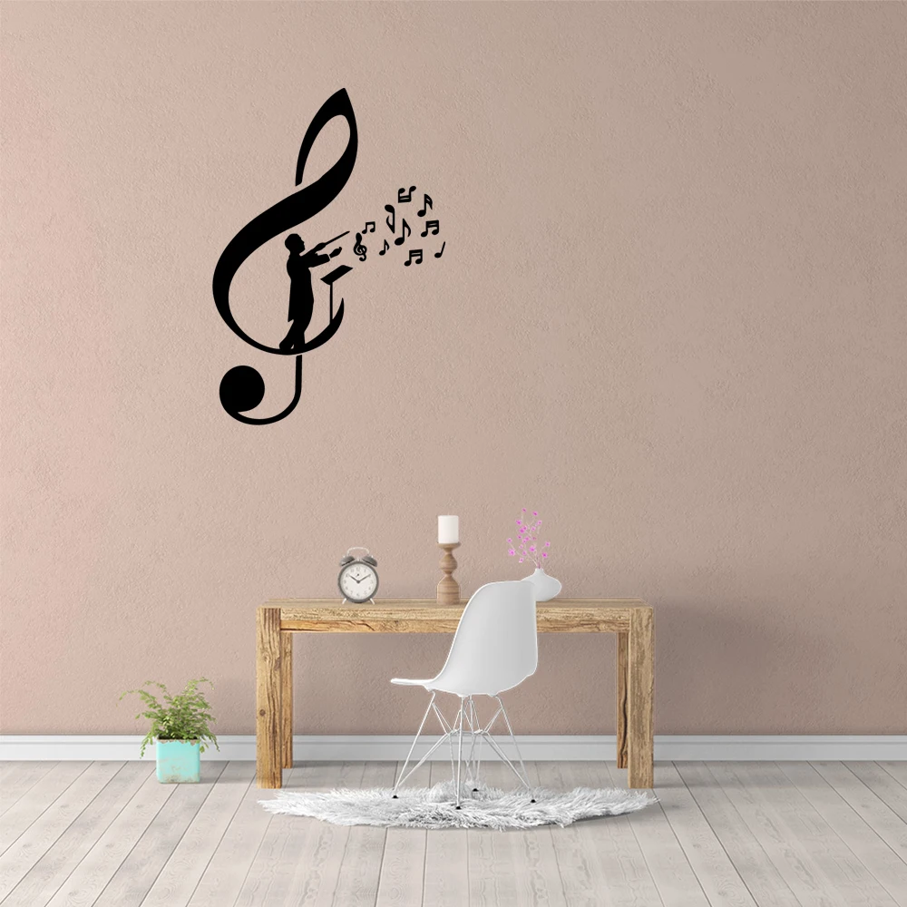 

1 pc Hot sale music Beating notes wallpaper art home decor Wall Stickers For Kids Rooms Diy Home Decoration Waterproof Decal