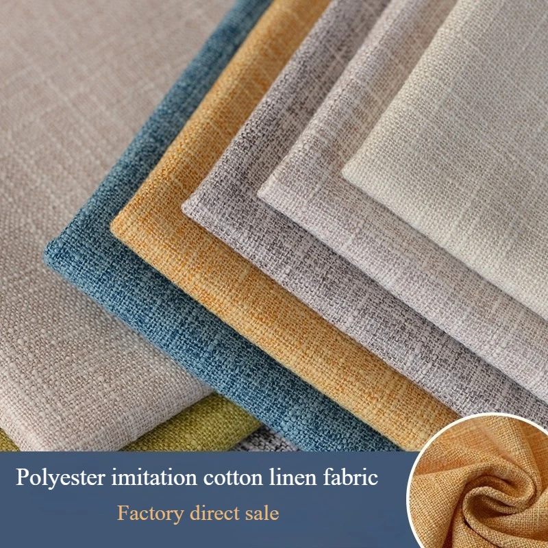 

Solid Color Cotton and Linen Fabric Wear Resistant Soft Coating Slub Linen Fabric DIY Sofa Cover Tablecloth Luggage Sofa Fabric