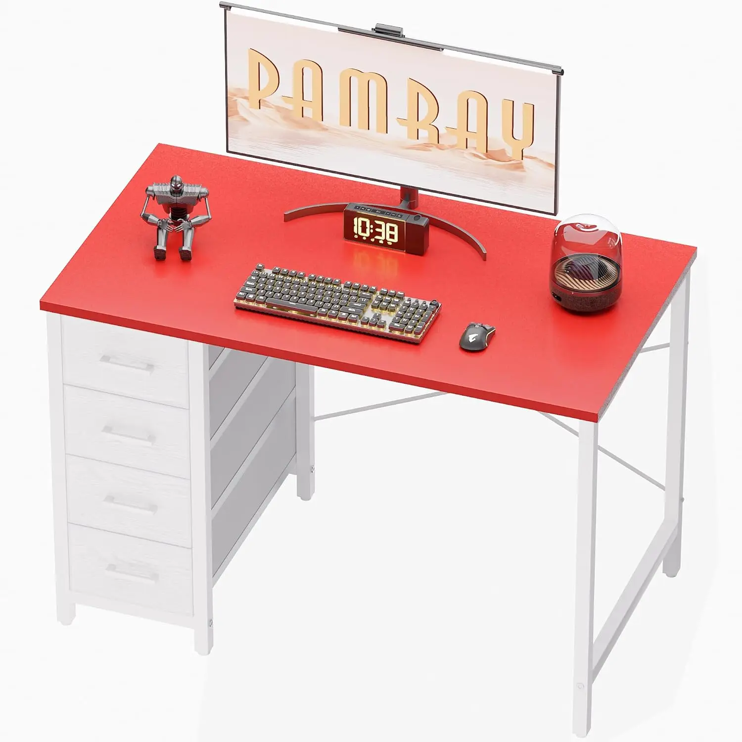 

Современный компьютерный стол 32 дюйма с 4 ящиками для домашнего офиса, спальни, кабинета, простой красный стол для письма