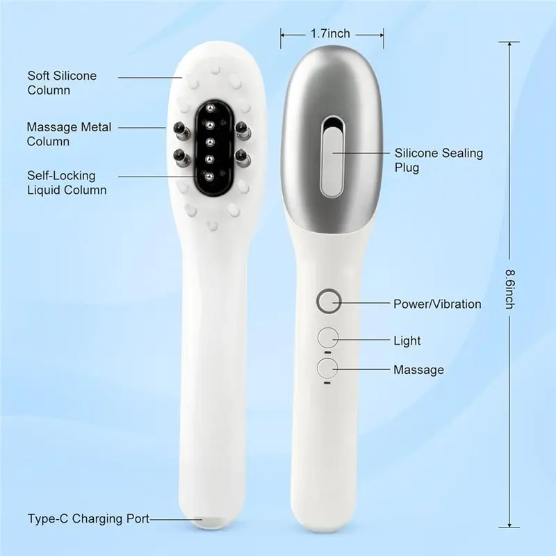 UNCL Scalp Massager With High Frequency Vibration Hair Growth Massage Comb Red Blue Light Antihair Anti-Hair Loss Hair Oil Dispe