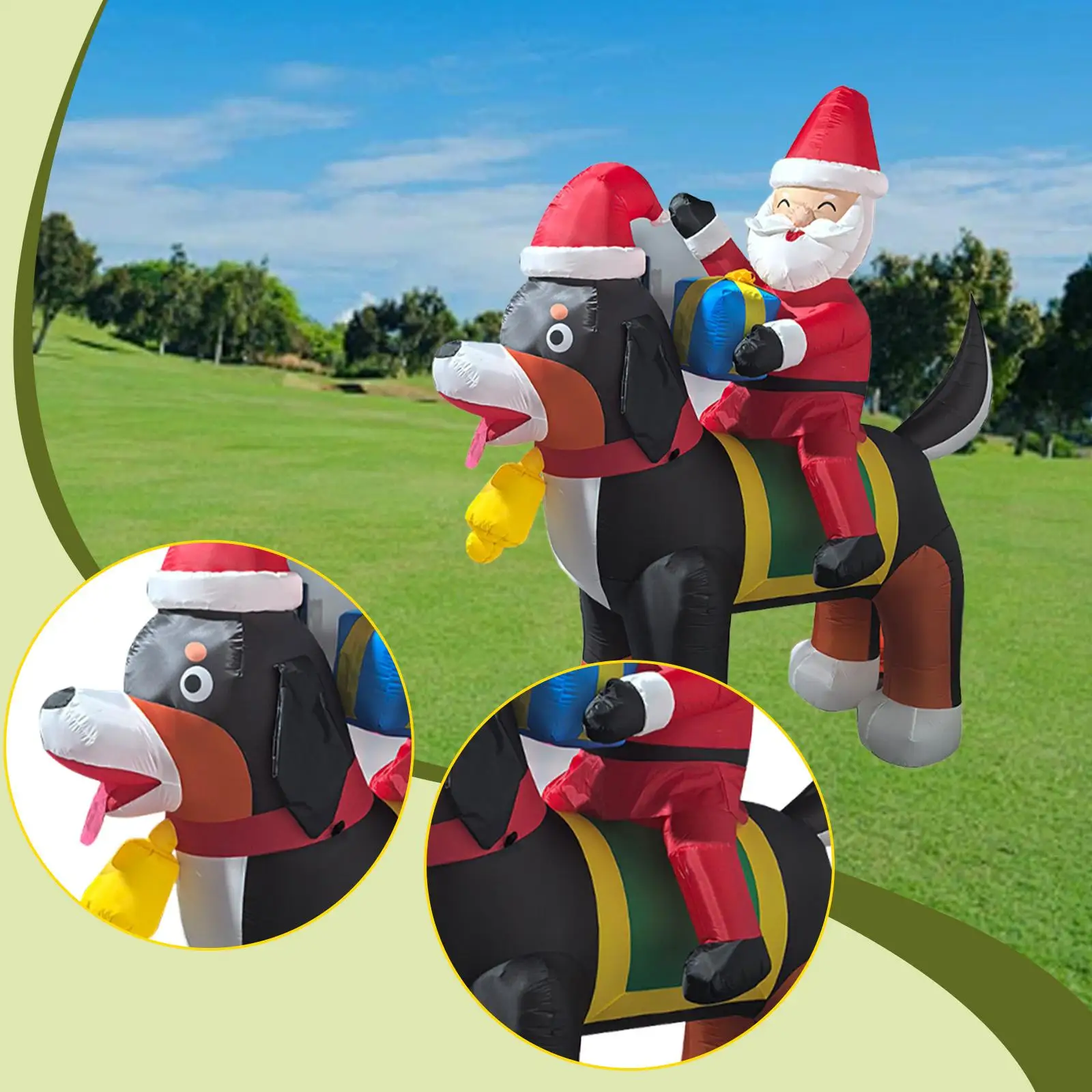 

Santa Claus Christmas Inflatable, Decorative, Ornament Blow up Yard Decoration, Christmas Decor for Hall Backyard Home Outdoor