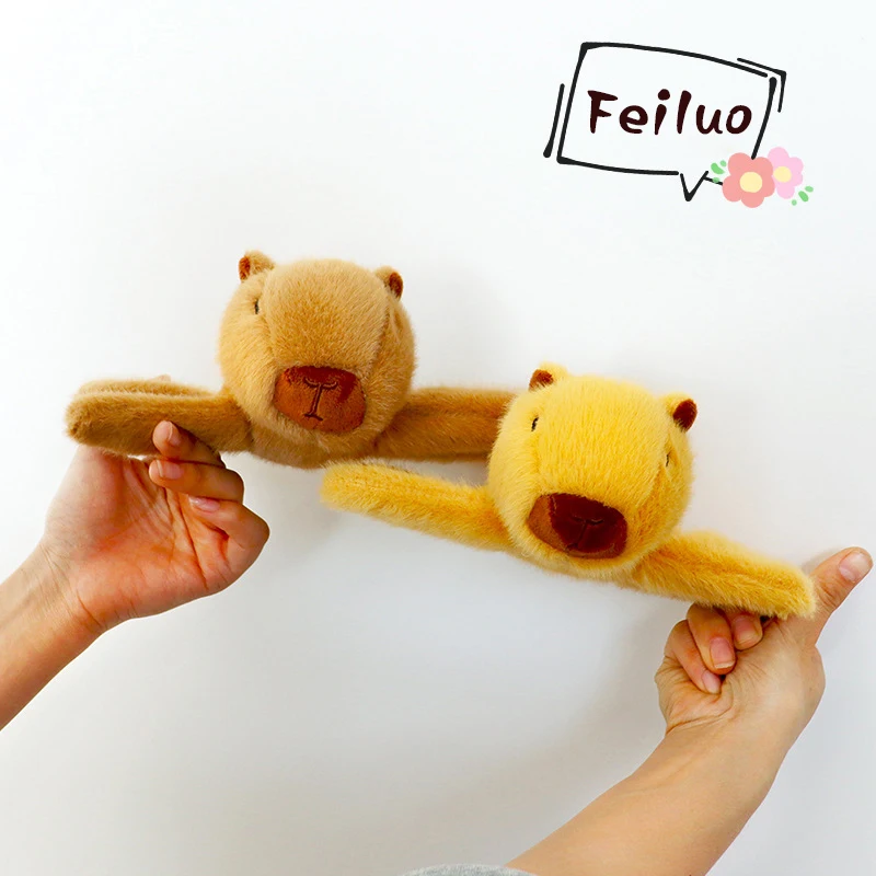 Funny Capybara Plush Clap Circle Hand Ring For Women Girls Cartoon Cute Capybara Wristband Bracelet Children Gifts