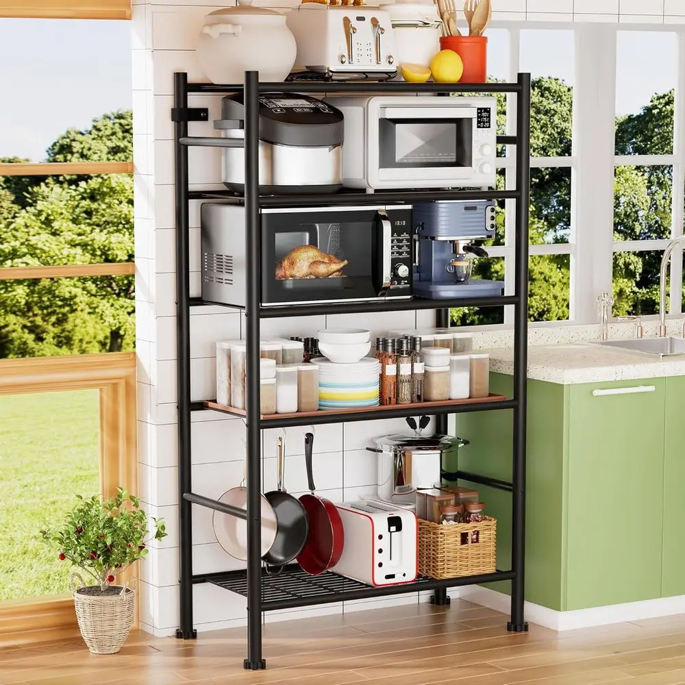 

5 Tier Kitchen Microwave Cart, Microwave Stand, Storage Shelves, Garage Shelving Unit, Bathroom Organizers and Storage Shel