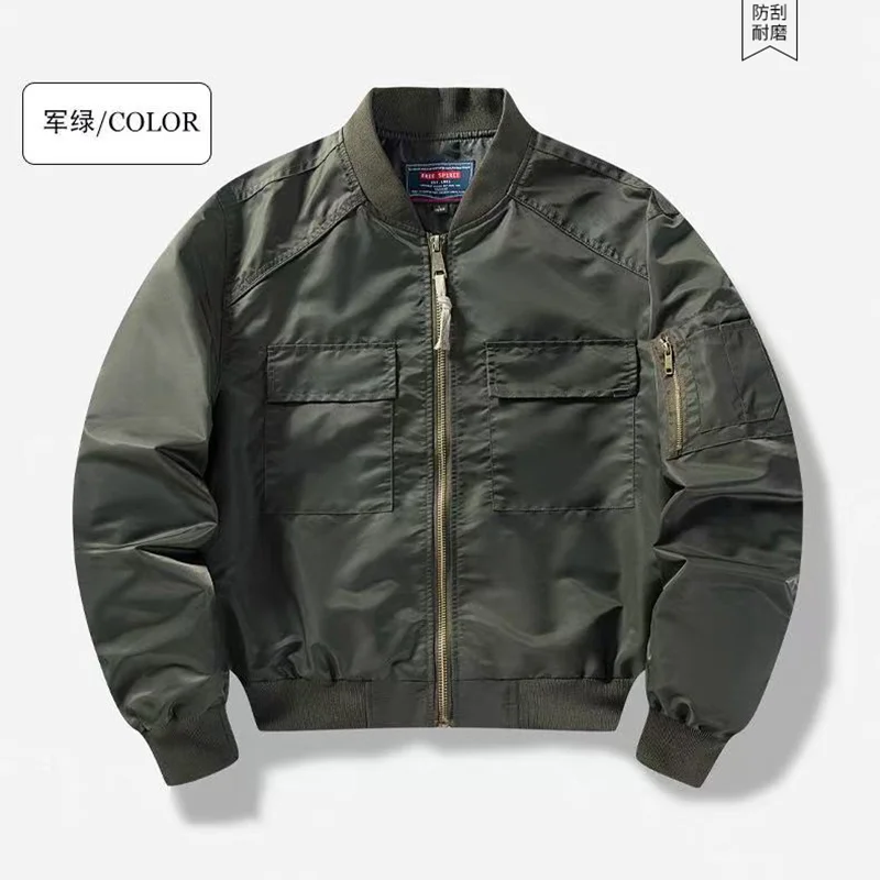 Autumn and Spring New Fashion Trend American Vintage Pilot Jacket Men's Casual Loose Sports Plus Size High Quality Outerwear