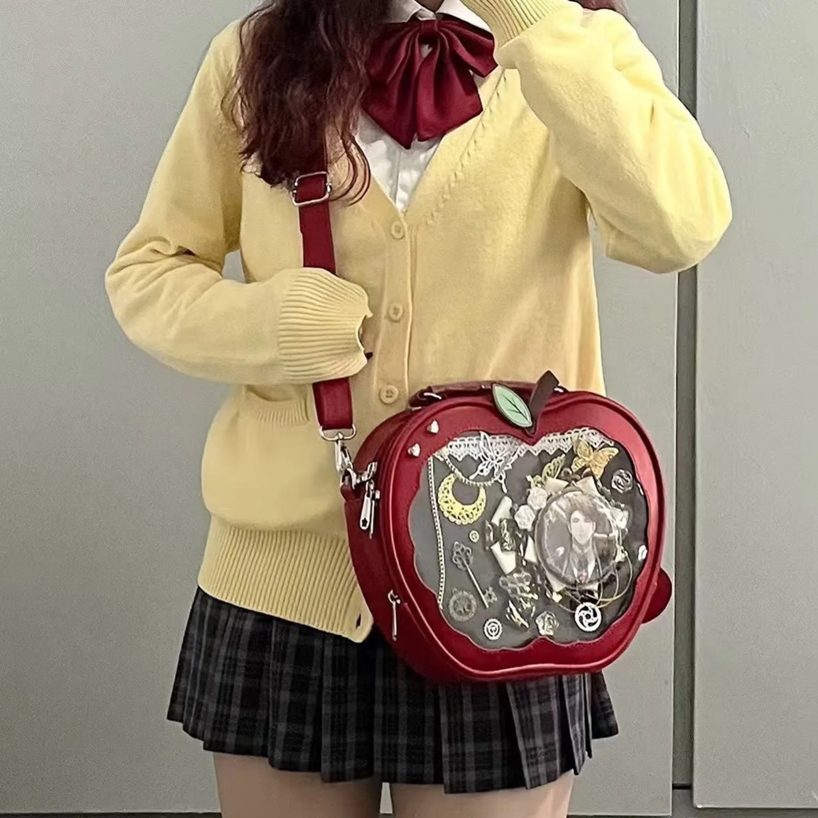 Cute Shaped Backpack for Pin Display with Insert Crossbody Purse Y2k Shoulder Bag Gift for Friends Her