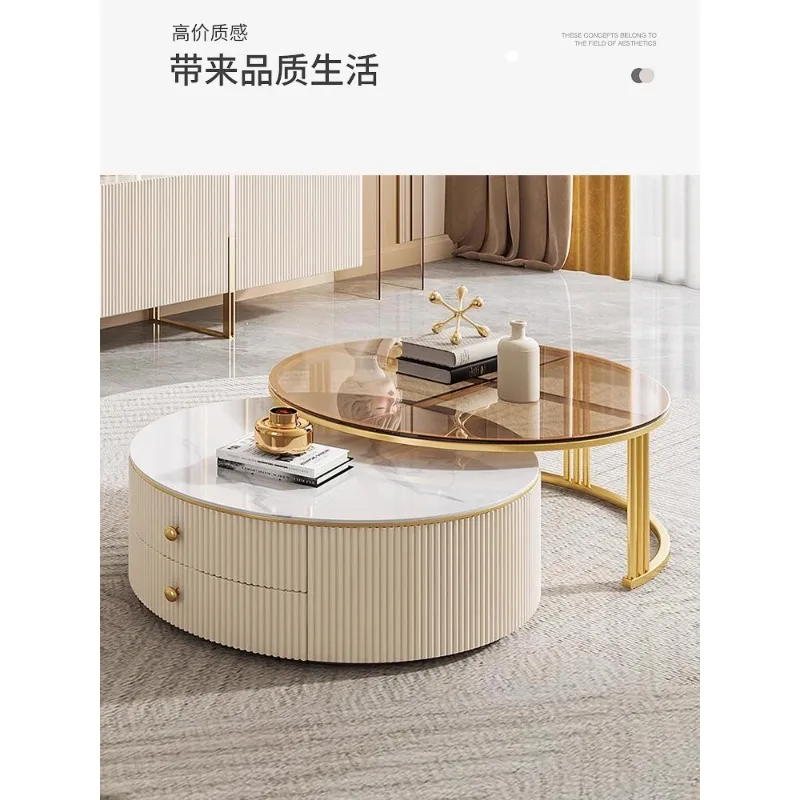 rock tea table size combination living room household small apartment modern minimalist wind stretchable