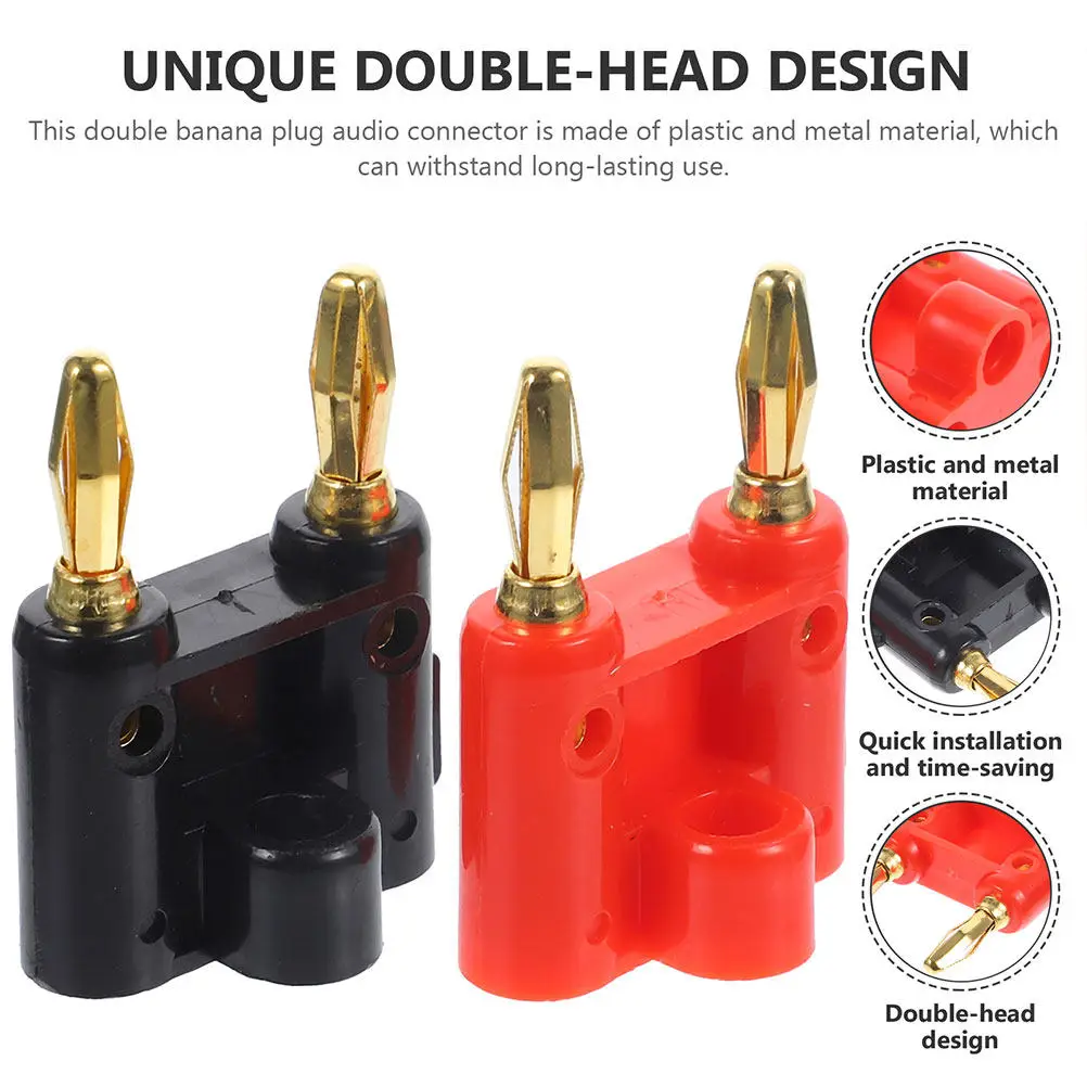 20Pcs Dual Banana Plug Connectors for Speakers Audio Plated Tips Enhanced Signal Transmission Easy Polarity