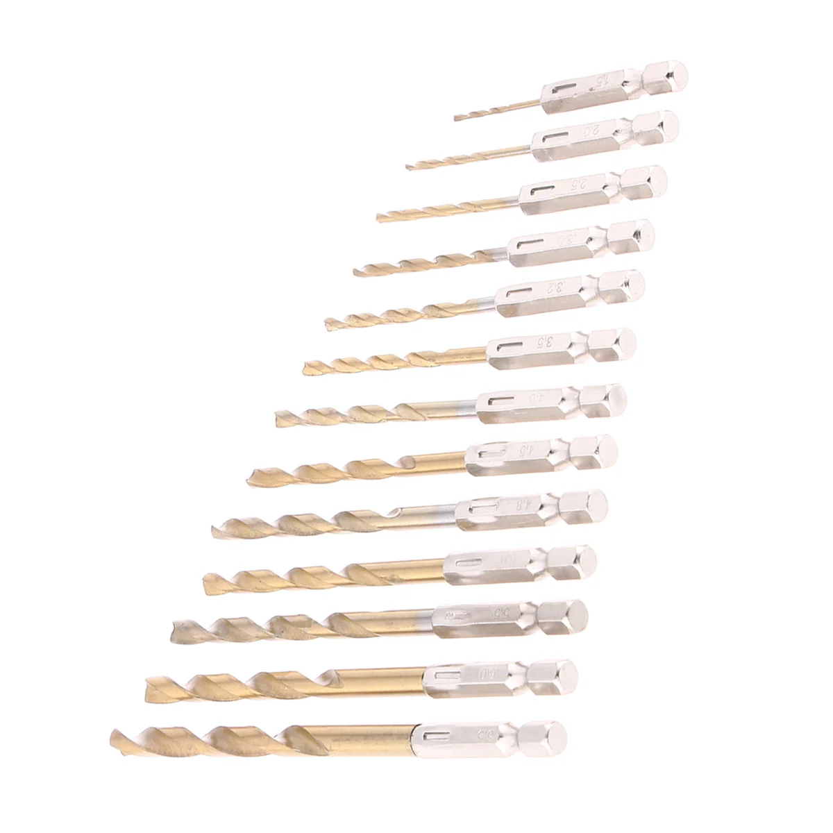 

13Pcs Drill Bit Set Titanium Coated Hss High Speed Steel Titanium Nitride Coating Fast Penetration for