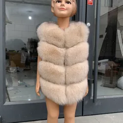 HUAQIUMEISI Children's fur vest autumn and winter Real fox fur girl fur vest and boy fur vest are the same style Kids jacket