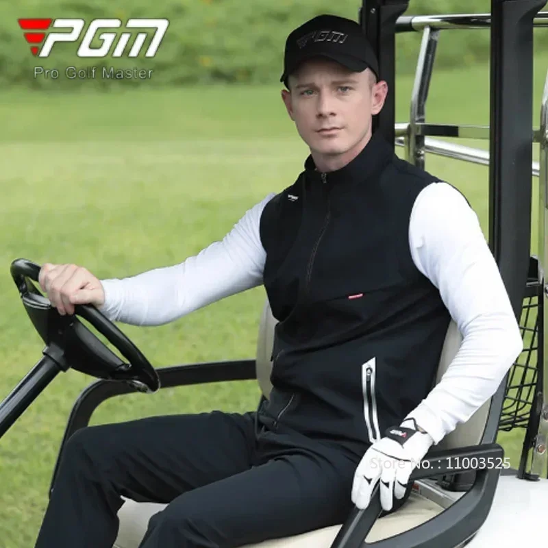 PGM Golf Vest Rain Proof Stand Collar Men Coat Fall Winter Clothing Male Sleeveless Windproof Jacket Casual Fit Waistcoat M-XXL