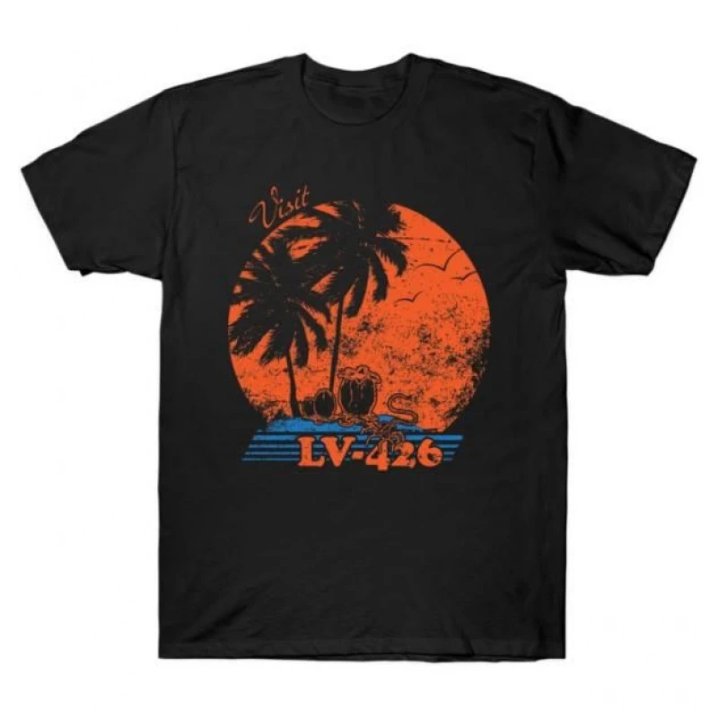 

0412 Visit LV-426 Xenomorph Horror movie Weyland Sci-Fic Alien Gift T-Shirt 100% cotton Graphic clothes All size tops S-6XL