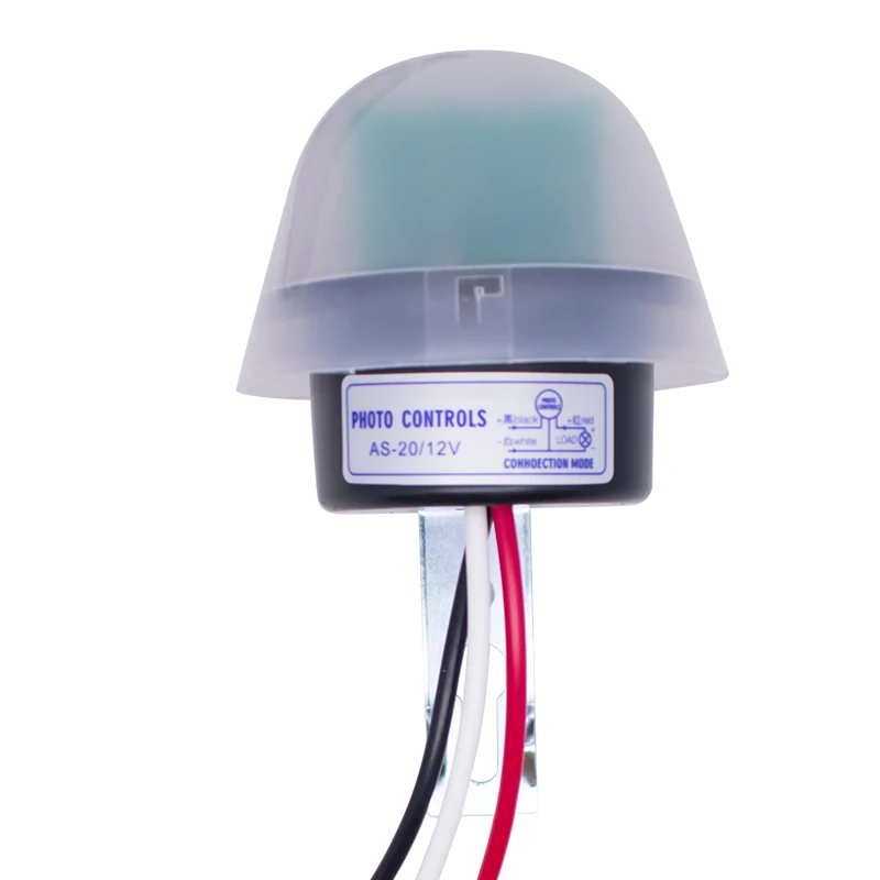 AS-20 Light Control Switch AC 110V 220V DC 12V Waterproof Sensitive Auto Photo Switch On/Off Photocell Street LED Light Switch