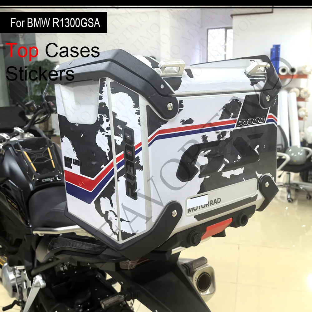 For BMW ADV R1300GS R1300GSA 1300 GSA Adventure Rallye  Luggage carrier Trunk Luggage Panniers Aluminium Cases Stickers