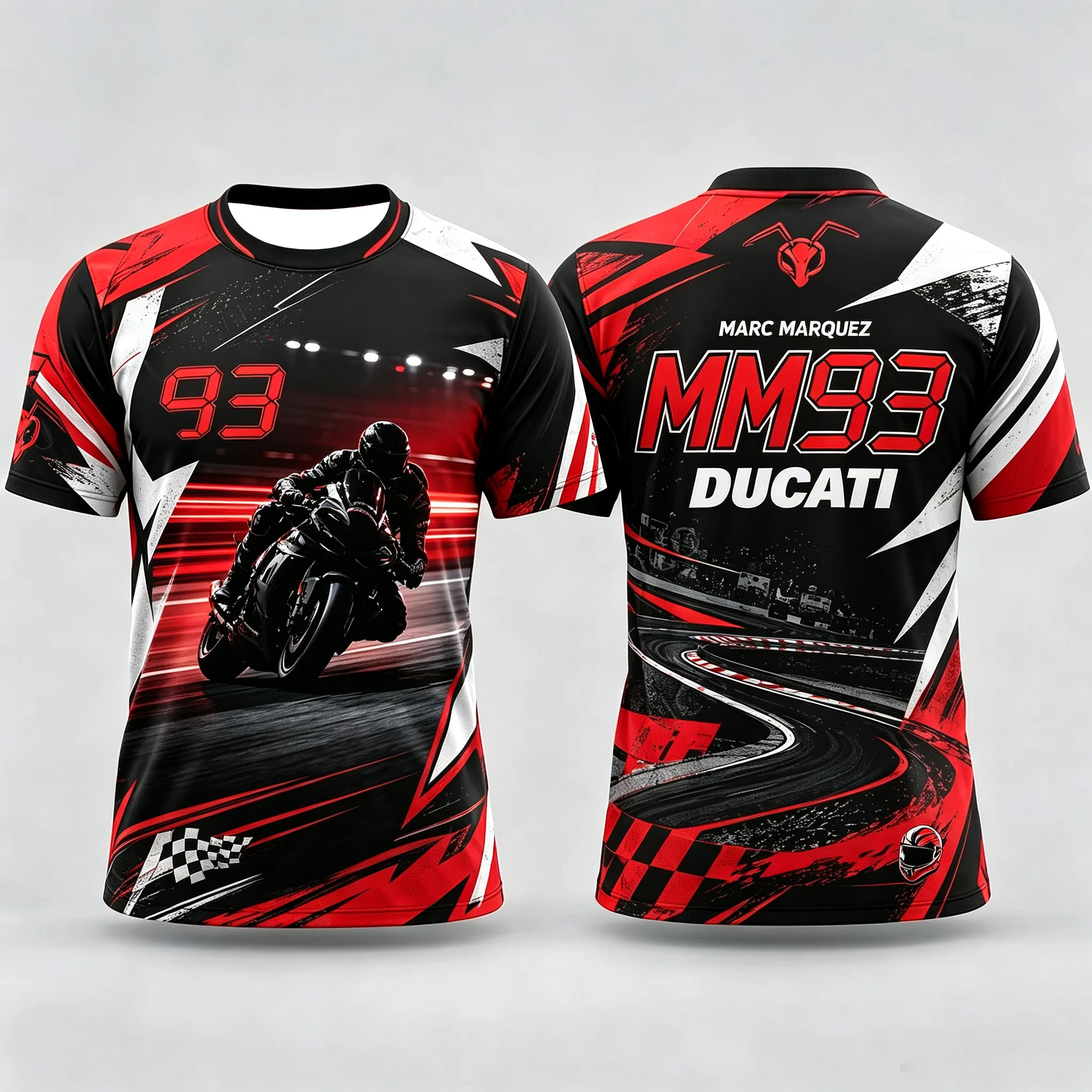 Marc Marquez MM93 Moto GP Racing Team 3D Print T-shirt Quick Dry Motorcycle Short Sleeve Jersey Unisex Fan Tees