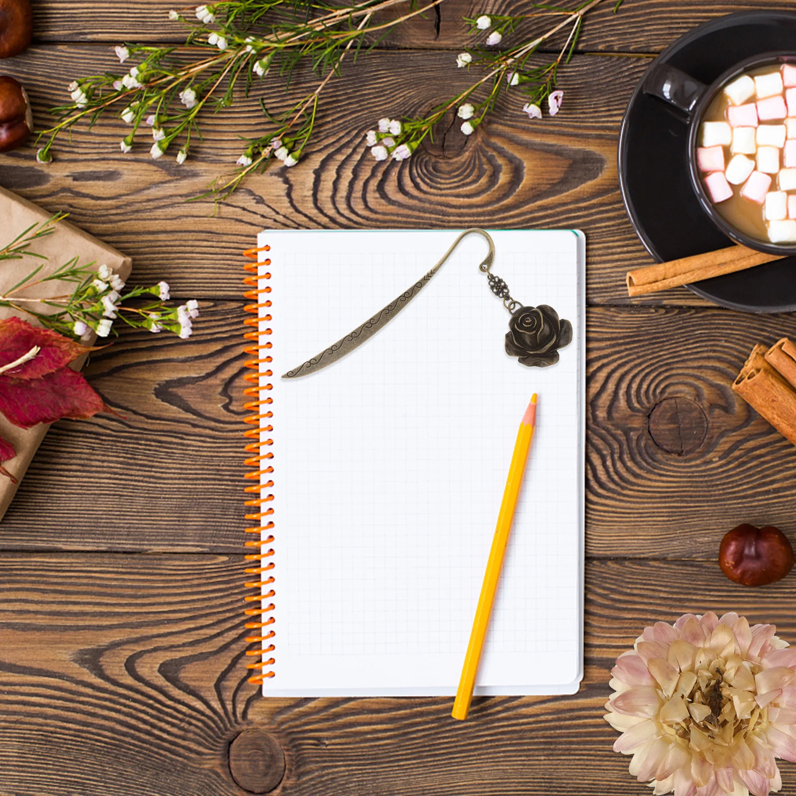 

2Pcs Premium Metal Rose Bookmark Retro Book Markers Anti-Corrosion Long-Lasting Reading Organizer for Kids Learning Gift