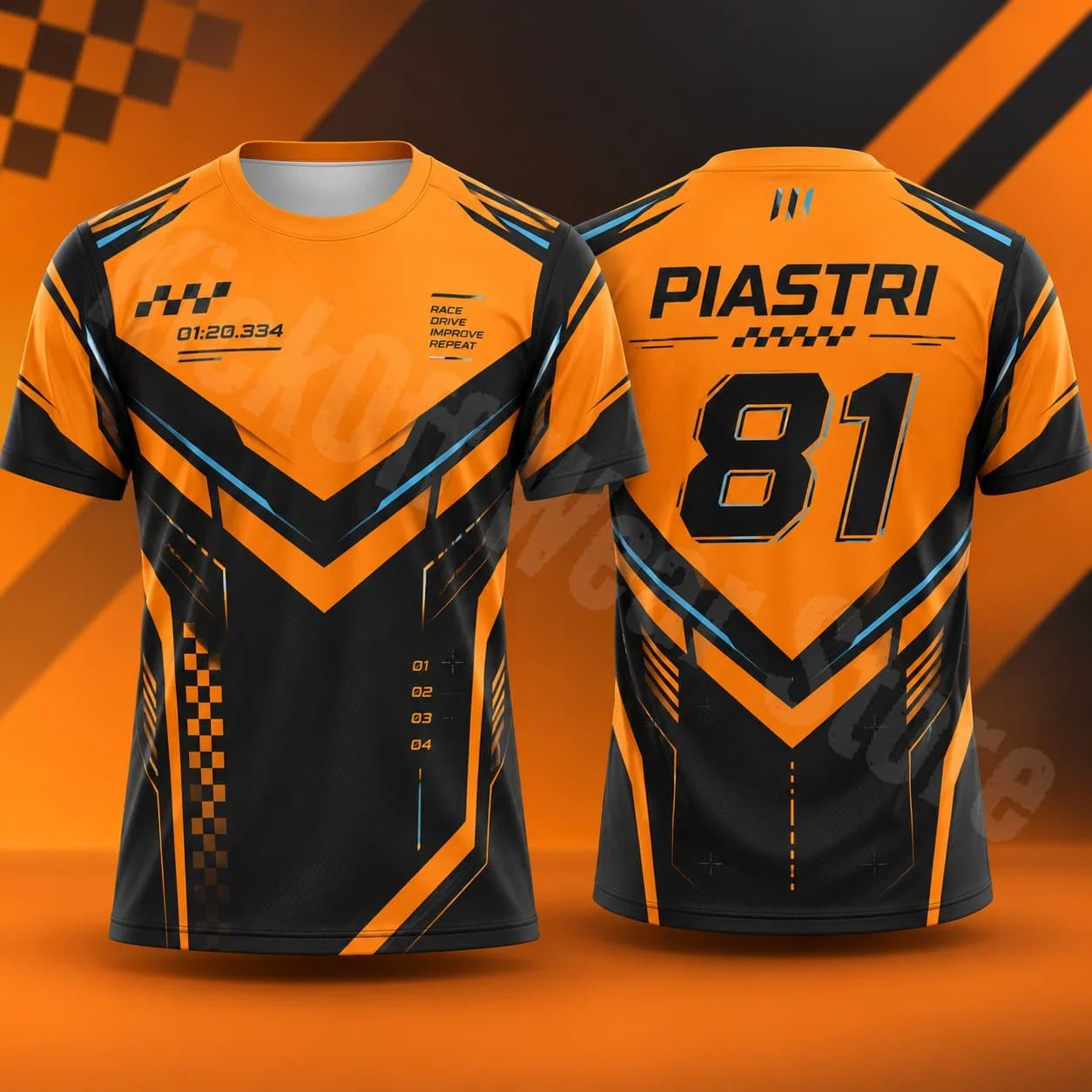 Piastri 81 Herren-T-Shirt, Sommer-Rennsport-Grafik-T-Shirt, Sportlicher Stil, Lässige Streetwear, Motorsport-Fan-Shirt, Unisex, Geschenk für Männer und Frauen – Detail 7