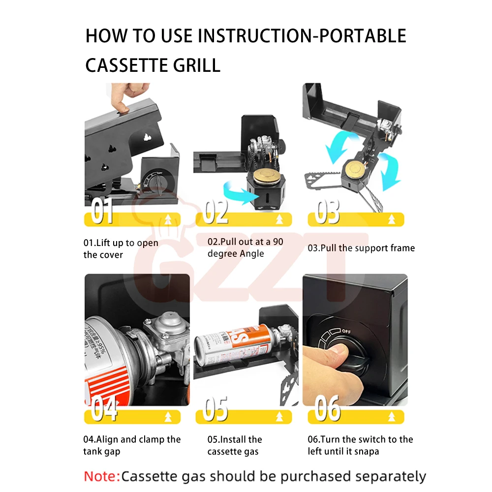 Outdoor Portable Barbecue Stove Domestic Butane Gas Magnetic Stove  Camping Gas Stove with Wind Proof