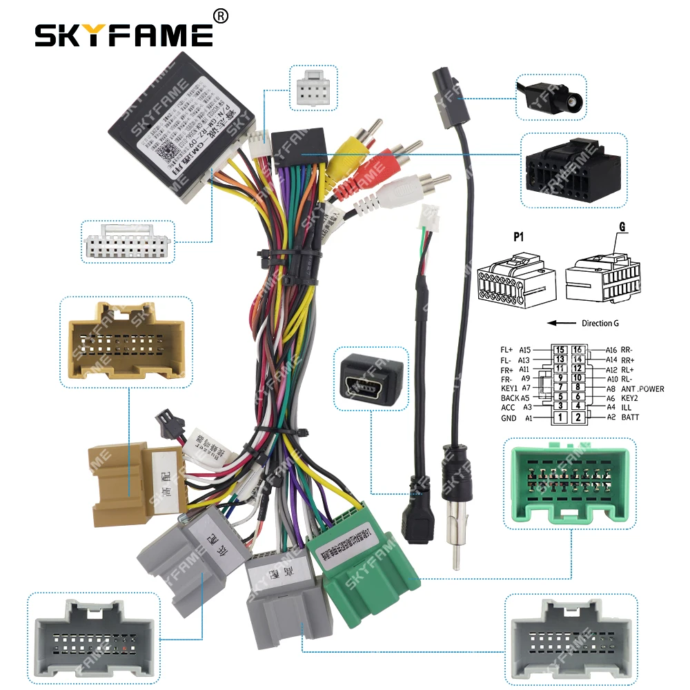 SKYFAME Car Wiring Harness Adapter Canbus Box Decoder Power Cable For Buick Encore Chevrolet Track Tracker Malibu Spark GM-RZ-09