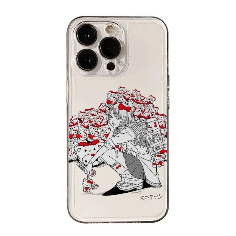 Anime Tomie Kawakamis Hello Kittys Phone Case For iPhone 16 15 14 13 12 11 Mini Pro Max X XR XSMax 6S 6 7 8 Plus SE20 Cover