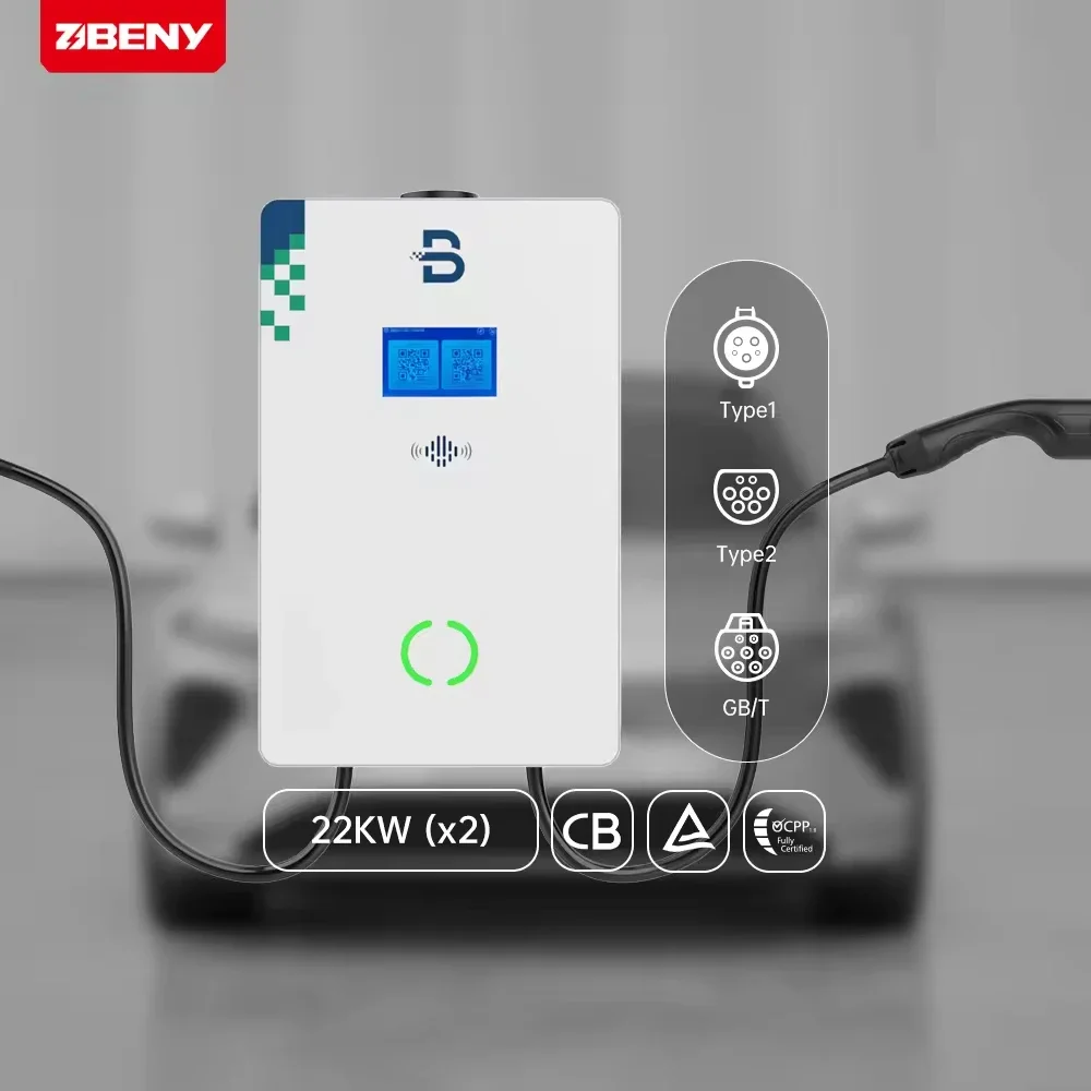 

BENY New Commercial Model 3 AC EV Fast Wall-mounted Charging Stations 22kw*2 Type 2 AC EV Charger IP65 For Electric Vehicles