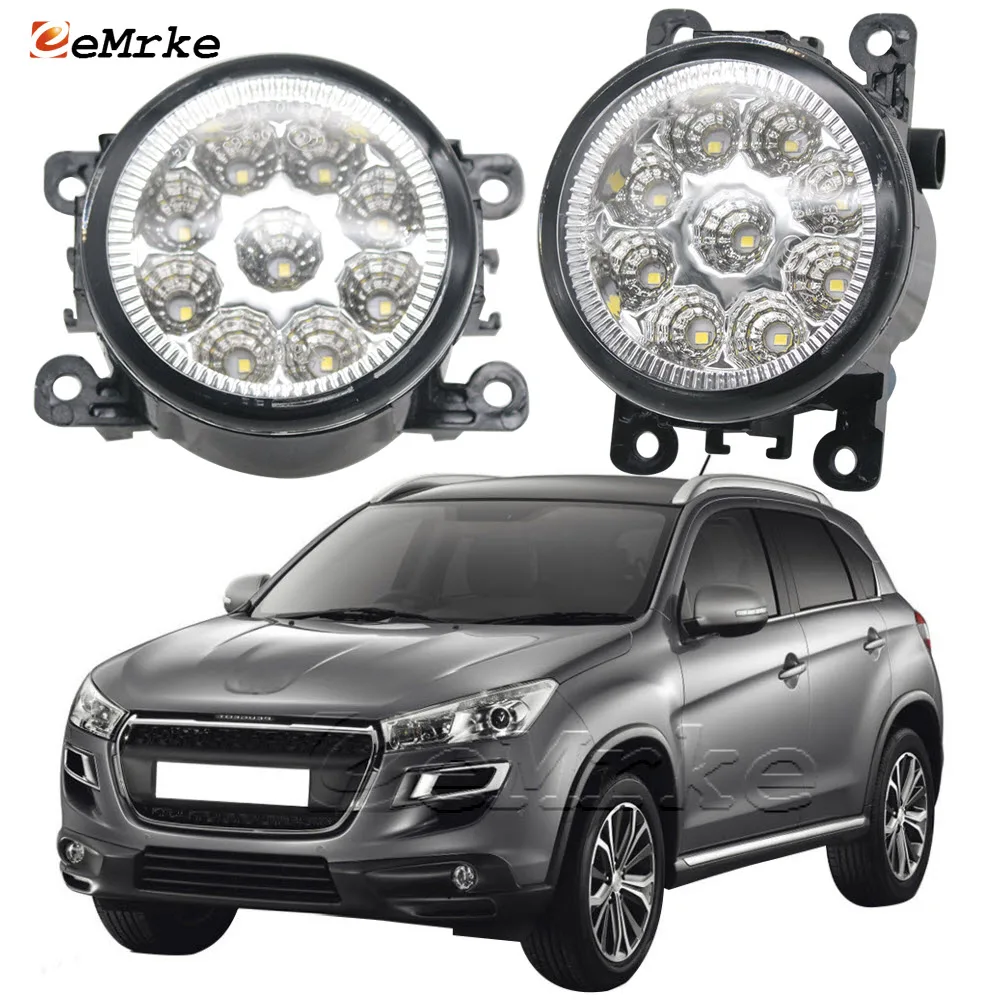 

2PCS Car Styling 9-Pieces LED Fog Light Lamp for Peugeot 4008 2012 2013 2014 2015 2016 2017 H11 12V Halogen Fog Lights DRL