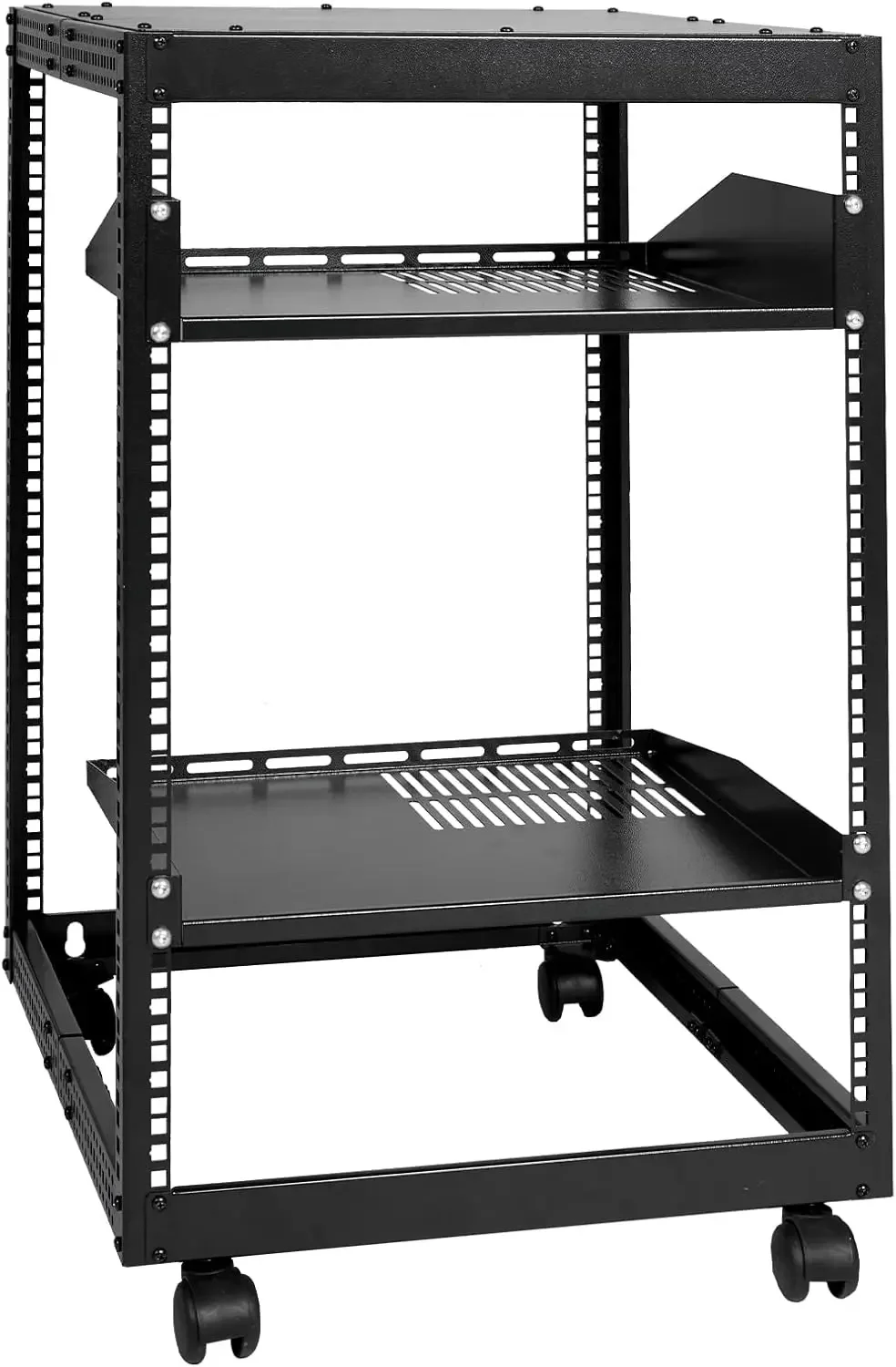 

15U Open Frame Server Rack, 23''-40'' Adjustable Depth, Free Standing or Wall Mount Network Server Rack, 4 Post AV Rack