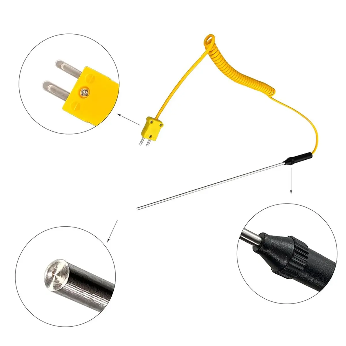Home Tool K Type Thermocouple Probe, Handheld High Temperature Sensor, -50 to 150℃