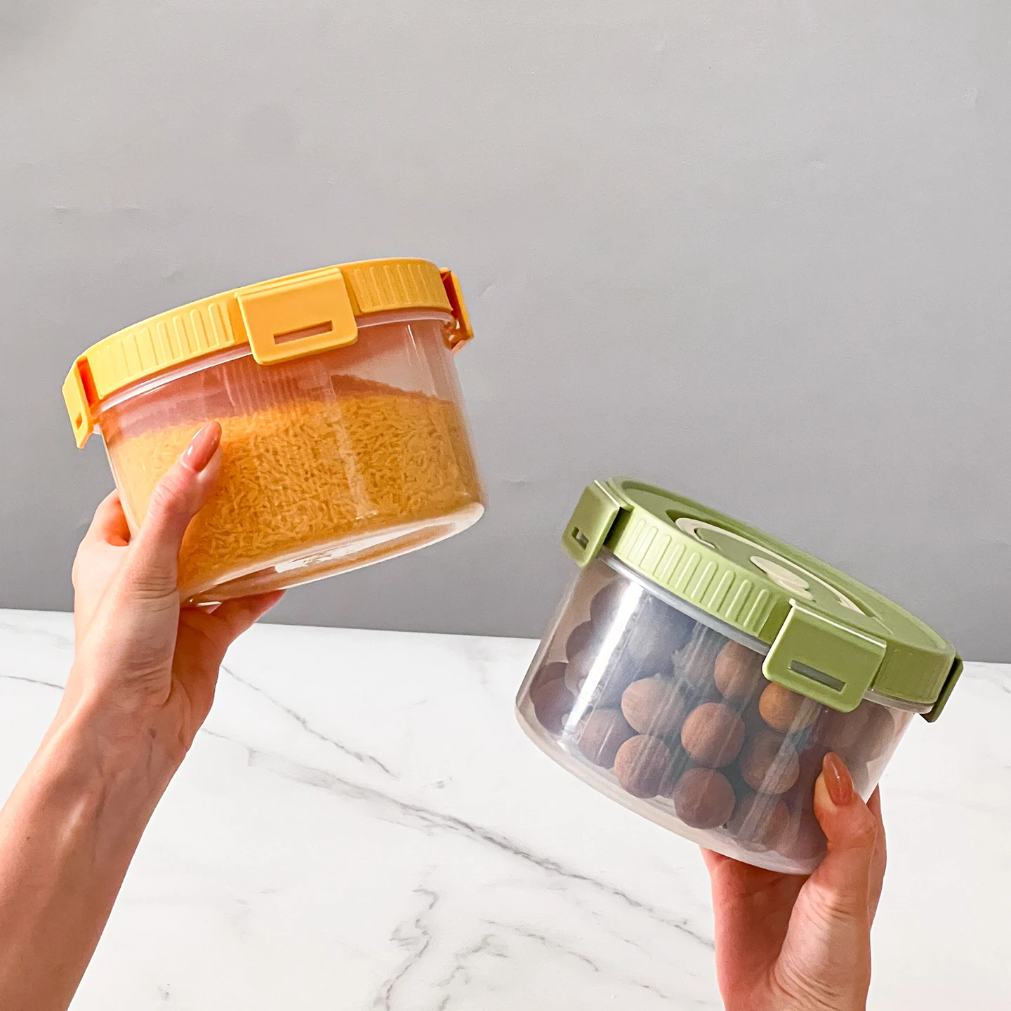 Герметичная бутылка для хранения продуктов, пластиковый влагостойкий резервуар для зерна, коробка для хранения сухофруктов и круп, кухонный органайзер для хранения