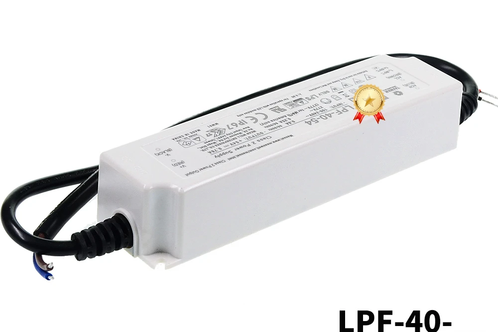 LED power supplyLPF-40-12/15/20/24/30/36/42/48/54V plastic shell IP67 waterproof PFC