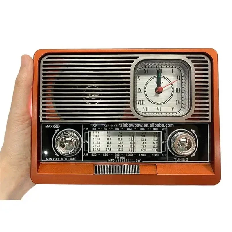 

Retro solar FM/AM/SW1-6 multi band radio portable wireless Bluetooth speaker emergency flashlight USB/card insertion MP3 music