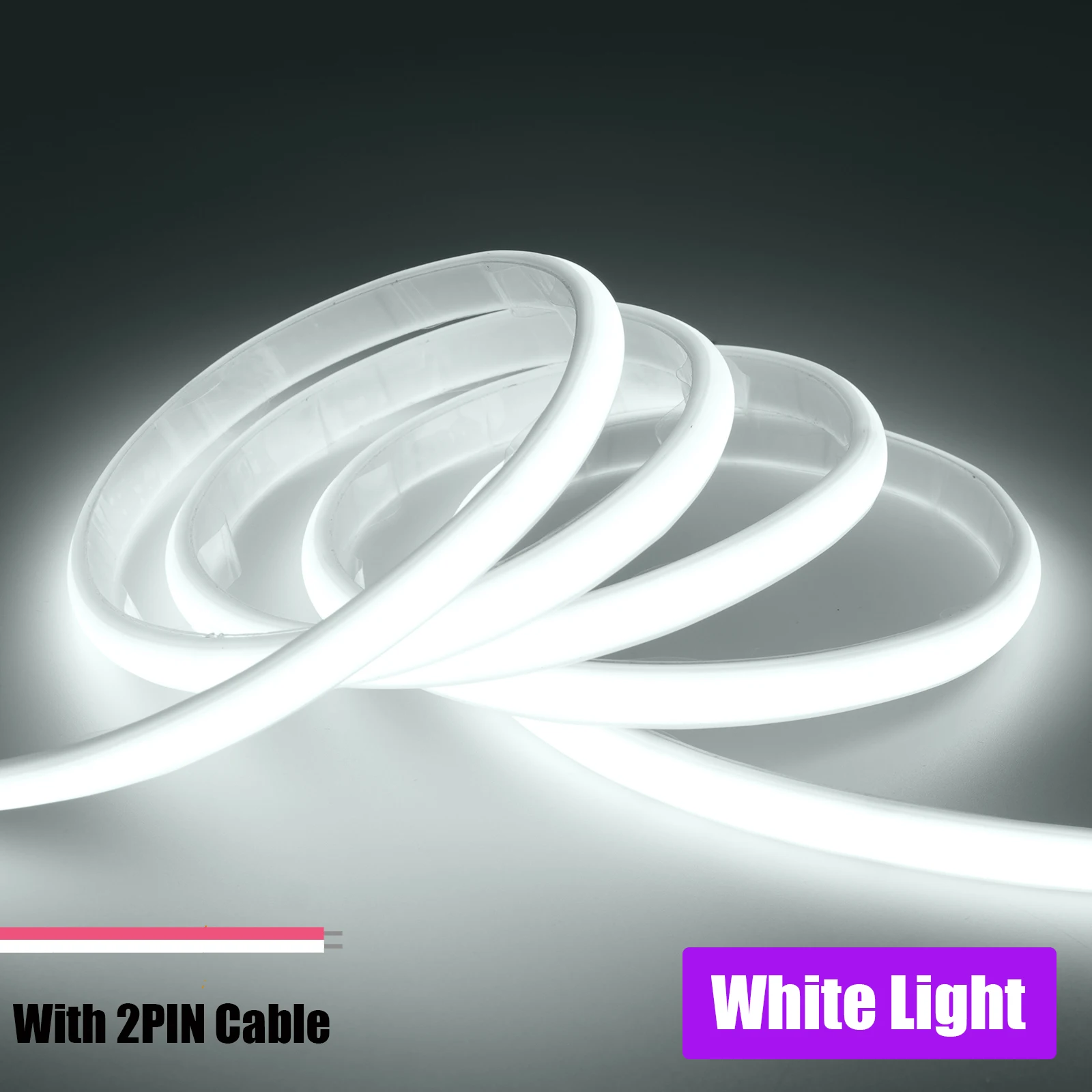 DC12V 24V COB-strip met 2PIN / DC-kabel IP67 Waterdicht Outdoor Home Decor Flexibel lint Touw LED-neonlicht 3000K 4000K 6000K