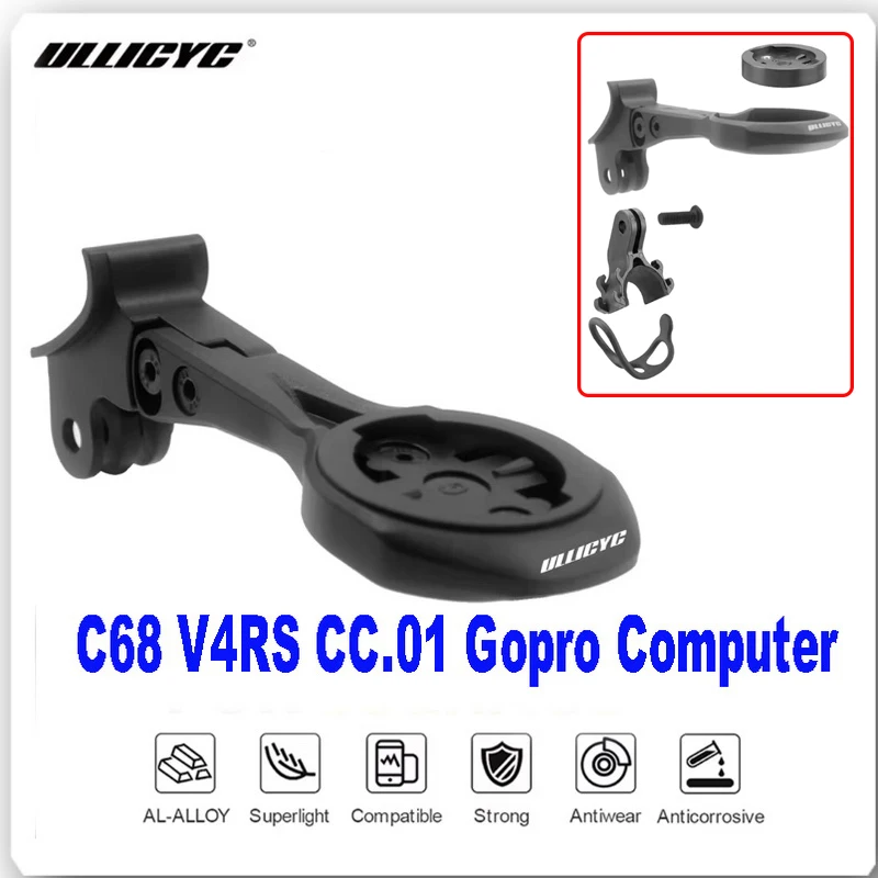 C68 V4RS CC.01 supporto Gopro per Computer con manubrio integrato compatibile con GPS/Garmin/Bryton/Wahoo lega di alluminio