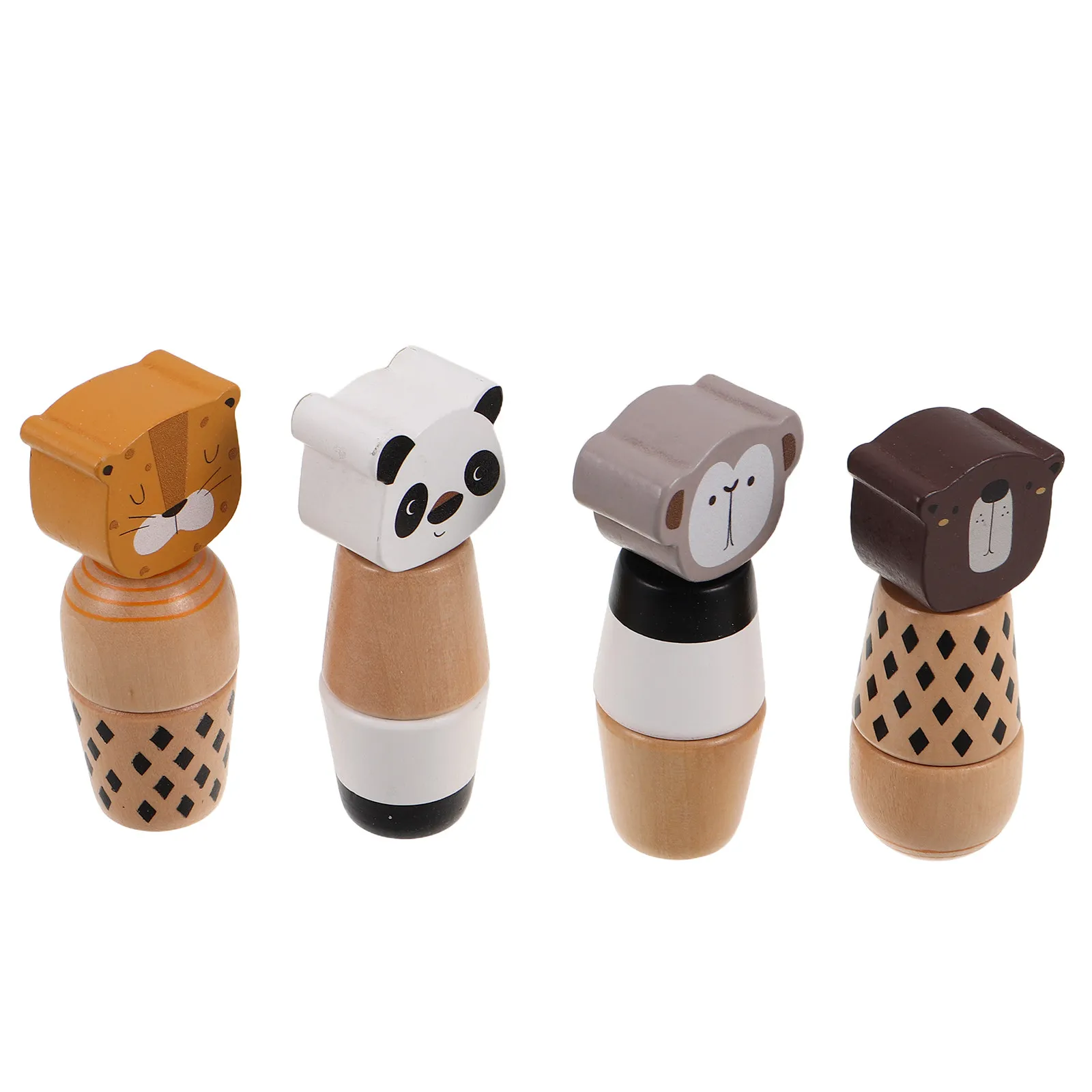 4Pcs Child Nut Bolts Cartoon Animal Screw Matching Puzzle Early Education Fine Motor Skill Development Montessori Preschool