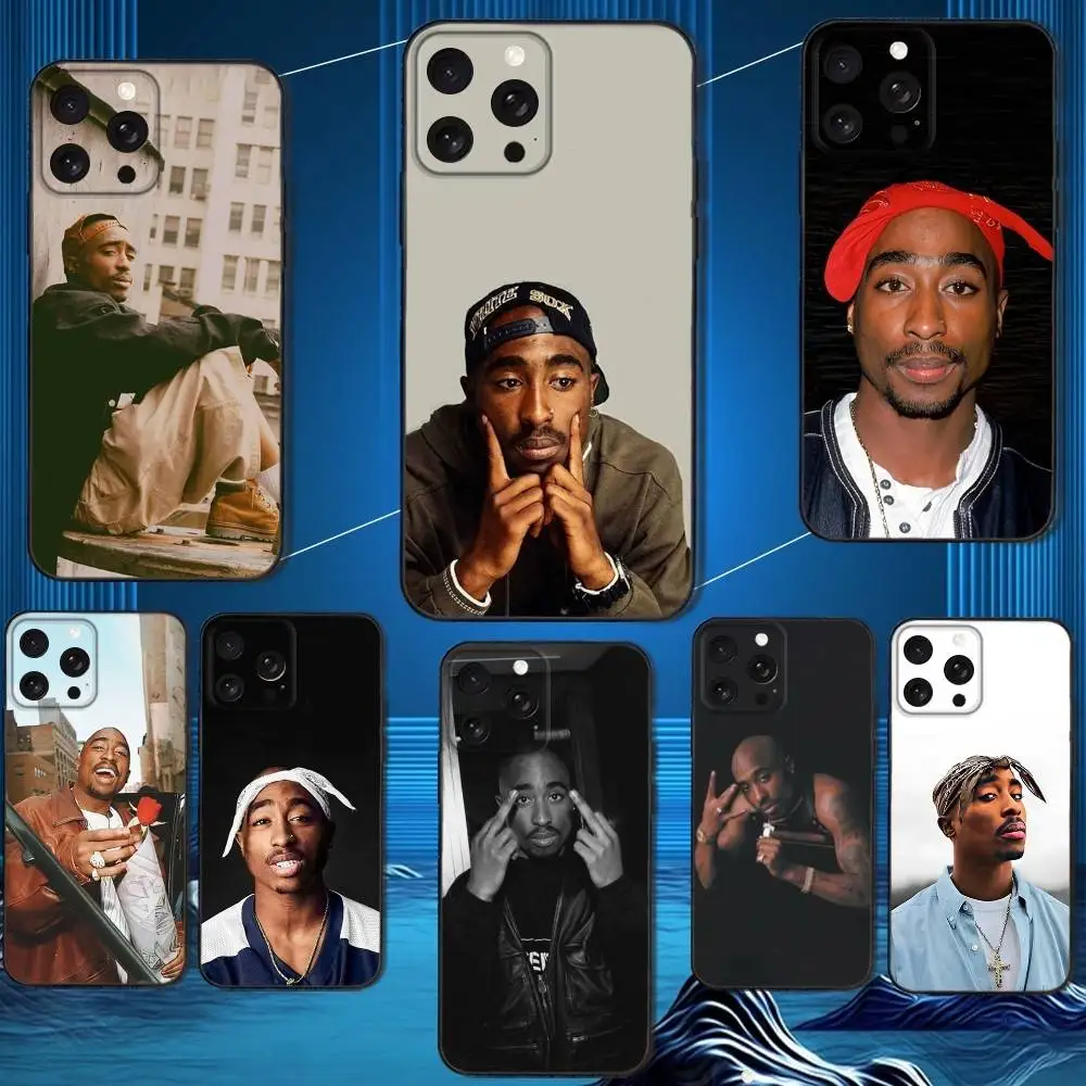 

2pac-c Singer T-Tupac Phone Case For iPhone 16,15,14,13,12,11 Plus,Pro Max,XS,X,XR,SE,Mini,8,7,Soft Silicone Black Cover