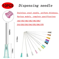 10pcs Extra Long Total length 117mm Needle length 100mm Blunt Tip Flat Head Paste Syringe Adhesive Glue Liquid Dispensing Needle