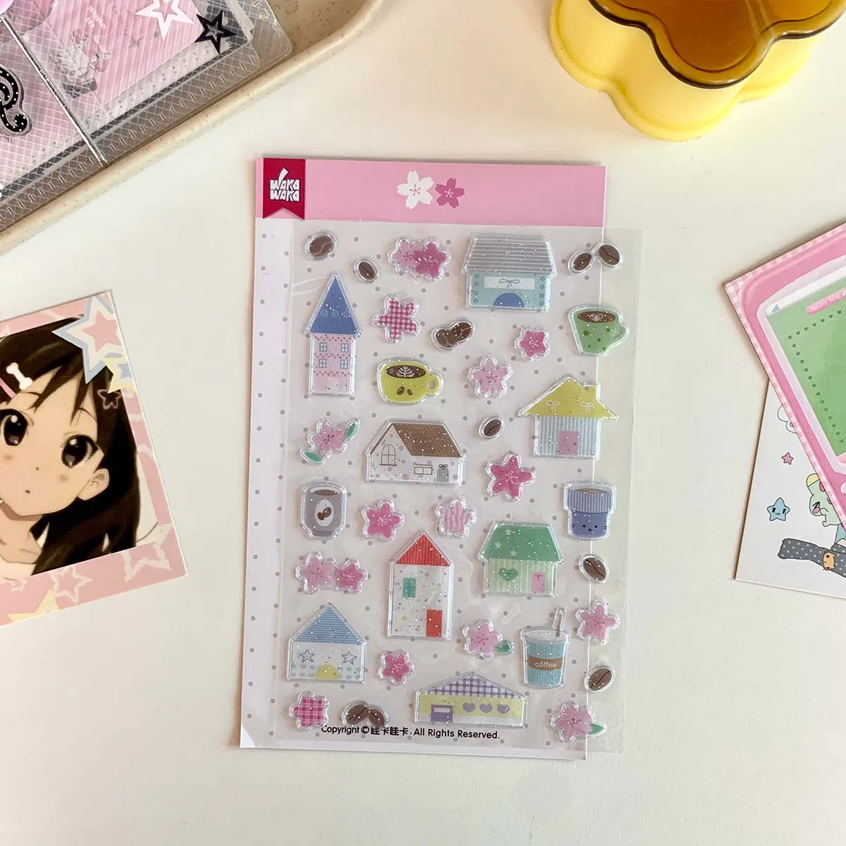 Salt Style Glitter Stickers 3D Foam Sticker for Scrapbooking Summer Breeze Stationery Stickers Decals Journal