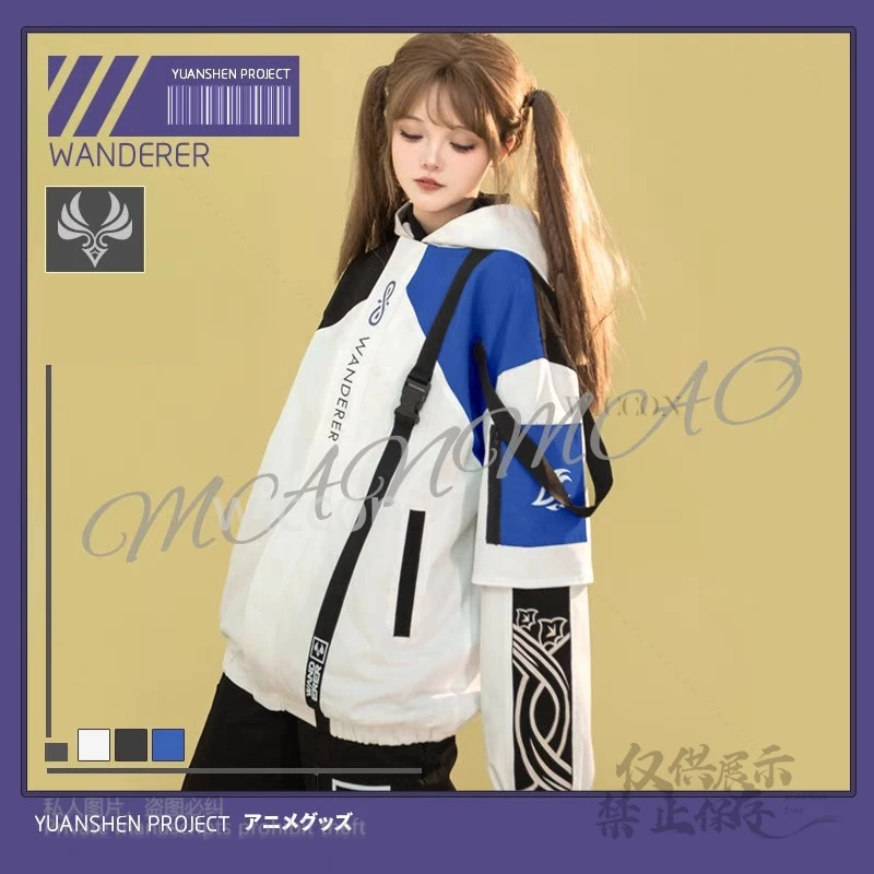 Anime jogo genshin impacto andarilho cosplay traje topos S-3XL casaco calças casual moletom com capuz jaqueta streetwear feminino masculino